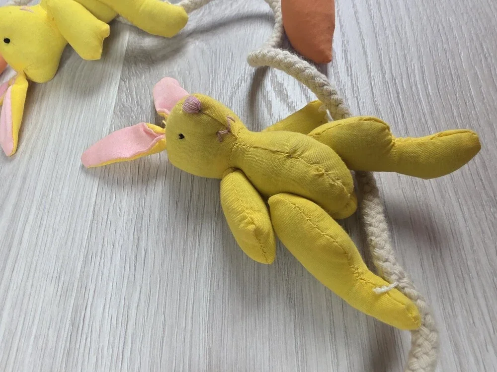 Easter Fabric Bunny and Carrot Garland 60